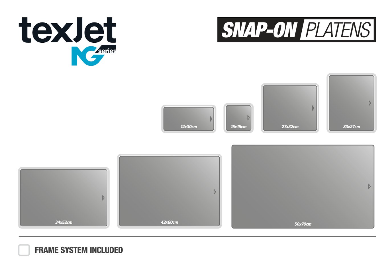 Texjet NG Series Printers Platen options & applications